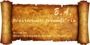 Breitenbach Annamária névjegykártya